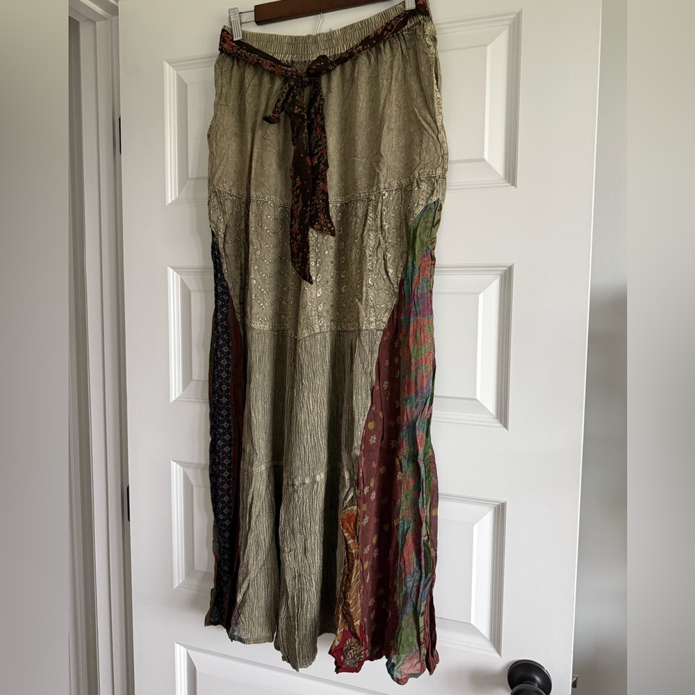 Young Threads Boho Patchwork Wide-Leg Pants Festi… - image 3